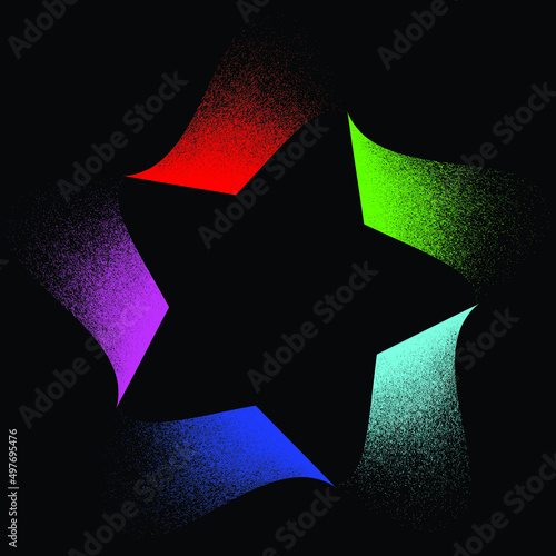 Distorted geometric shape . Minimal art design . Noise destroyed  logo . Trendy grainy shapes . Graph print texture .Spray effect .Grunge texture . Distressed element .vector 