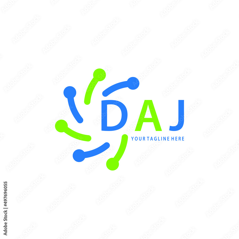DAJ logo design initial creative letter on white background. DAJ vector ...