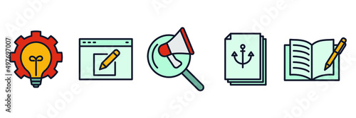 digital marketing set icon symbol template for graphic and web design collection logo vector illustration