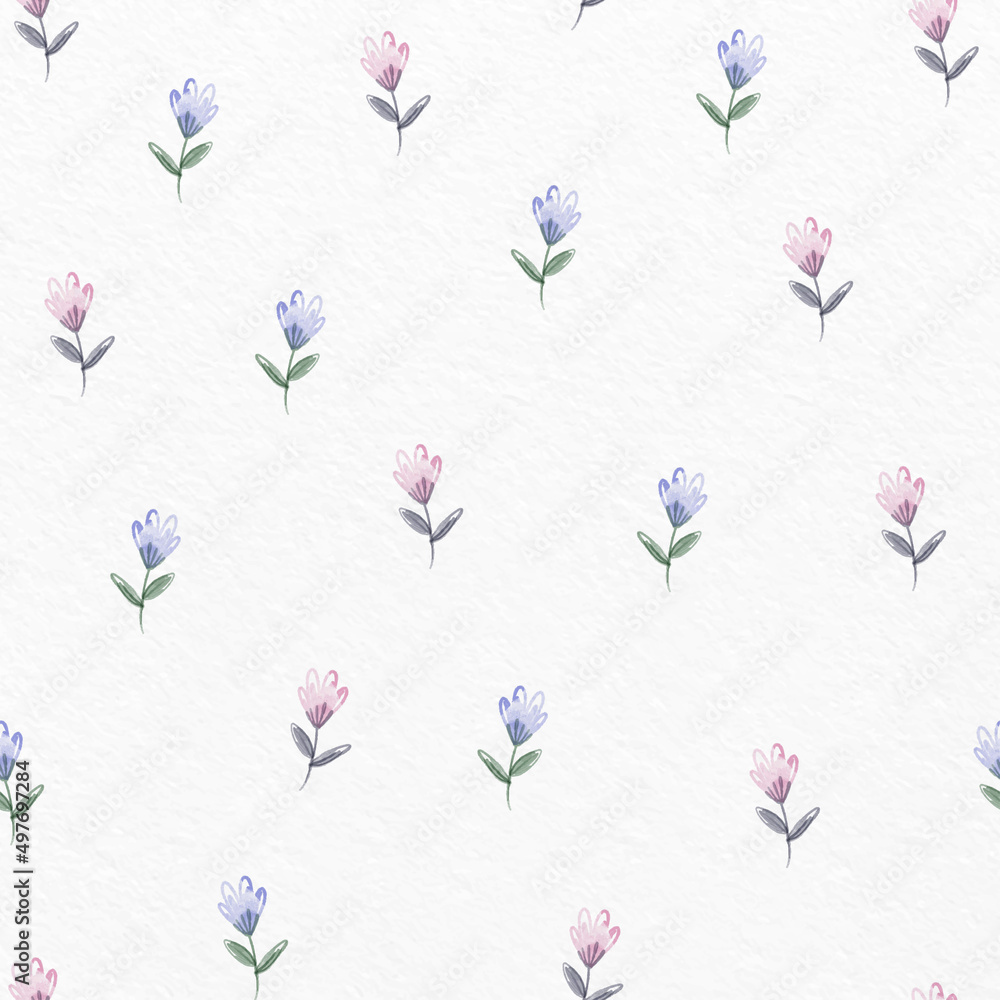 seamless tiny watercolour flower pattern background , greeting card