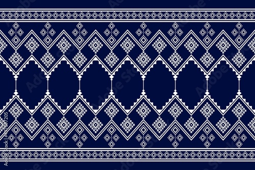 Geometric ethnic oriental seamless pattern traditional Design for background,carpet,wallpaper.clothing,wrapping,Batik fabric,Aztec,Vector illustration.embroidery style - Sadu, sadou, sadow or sado