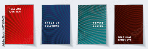 Crossed lines halftone cover page templates batch