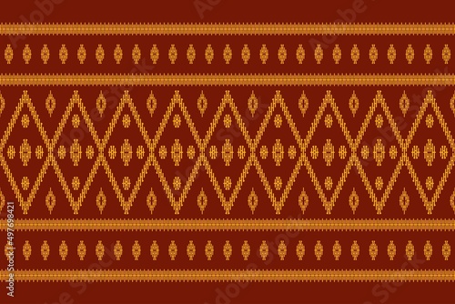 Geometric ethnic oriental seamless pattern traditional Design for background,carpet,wallpaper.clothing,wrapping,Batik fabric,Aztec,Vector illustration.embroidery style - Sadu, sadou, sadow or sado