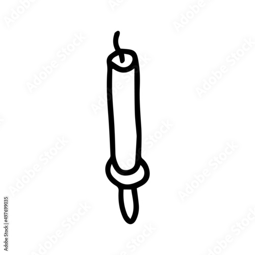 Candle vector illustration. Hand drawn doodle candle