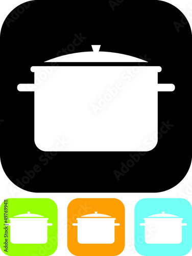 Kitchen utensils. Casserole. Saucepan vector icon isolated