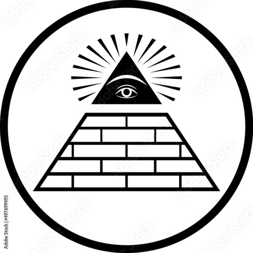 Illuminati US dollar masonic pyramid with eye symbol vector isolated