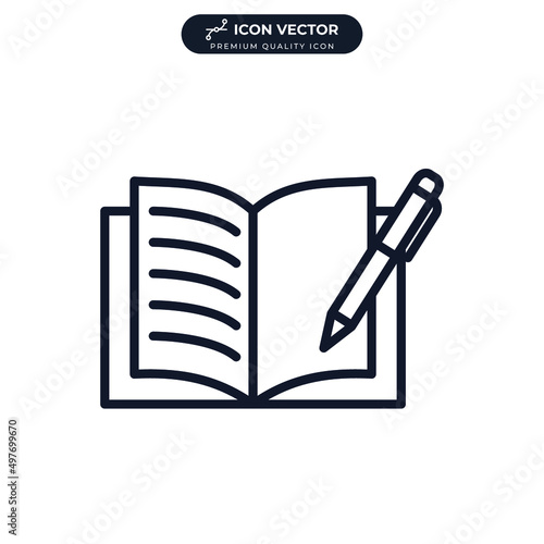 story telling. writing icon symbol template for graphic and web design collection logo vector illustration