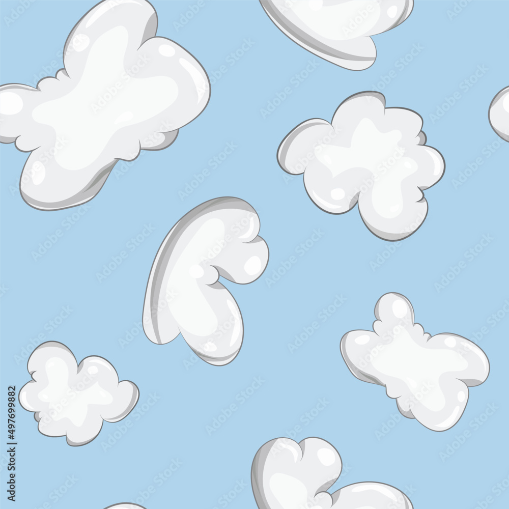cute cloud cartoon illustration seamless pattern Stock Vector | Adobe Stock