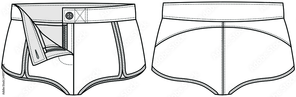 Fototapeta premium women hot shorts fashion flat sketch vector illustration
