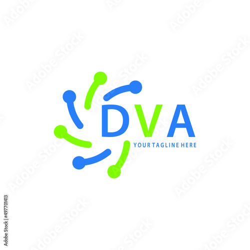 DVA logo design initial creative letter on white background.
DVA vector logo simple, elegant and luxurious,technology logo shape.DVA unique letter logo design. 