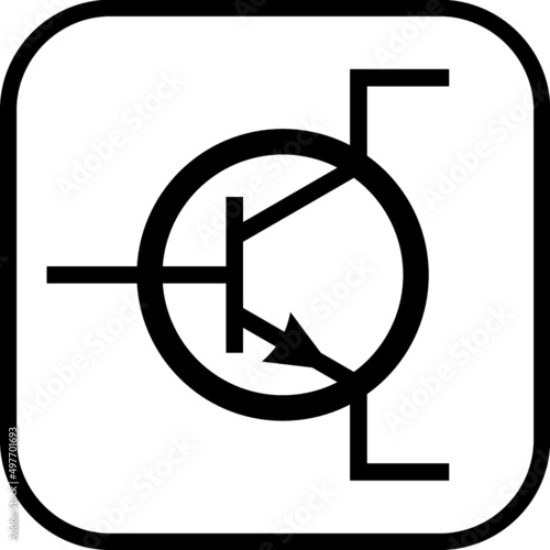 Microelectronic circuit radio diode scheme symbol vector icon