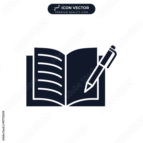 story telling. writing icon symbol template for graphic and web design collection logo vector illustration