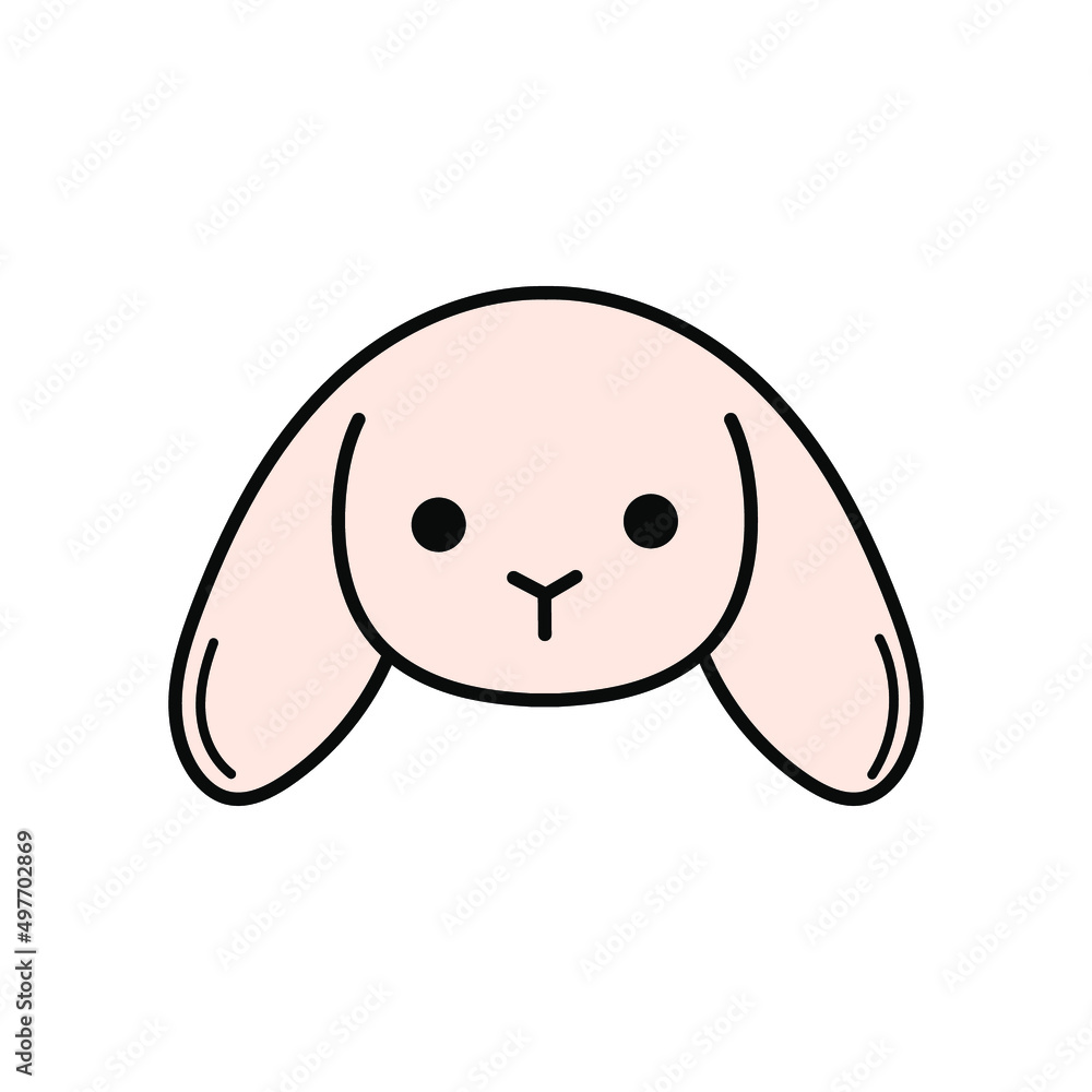 Cute doodle bunny vector simple illustration Cute doodle bunny vector simple illustration