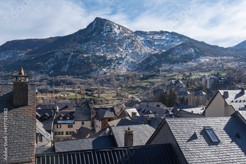 Rooftops of Sallent de Gallego and Pacino-Pazino Peak photo