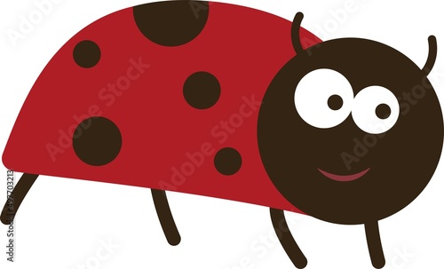 Cartoon illustration of a ladybug .