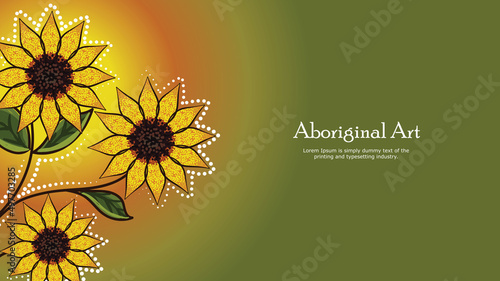 Sunflower aboriginal banner design
