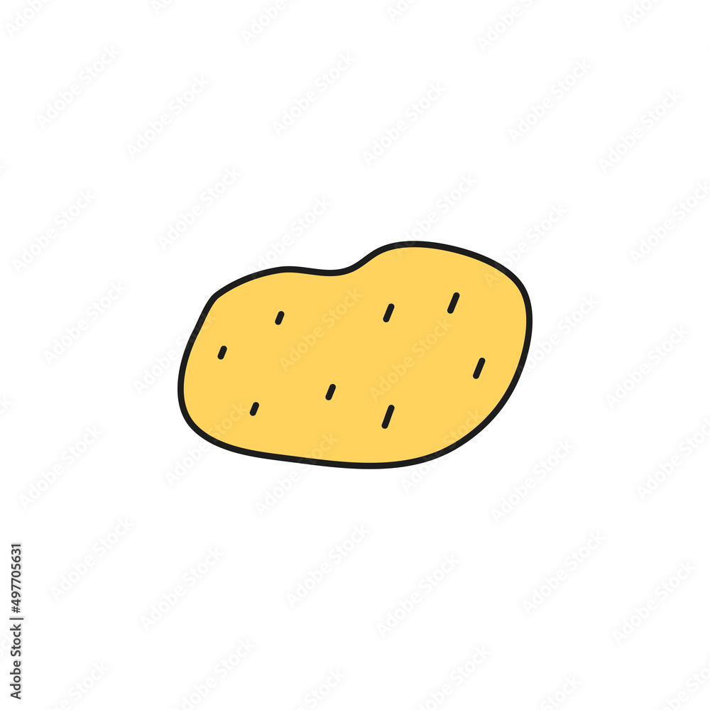 Doodle colored potato. Doodle colored potato.