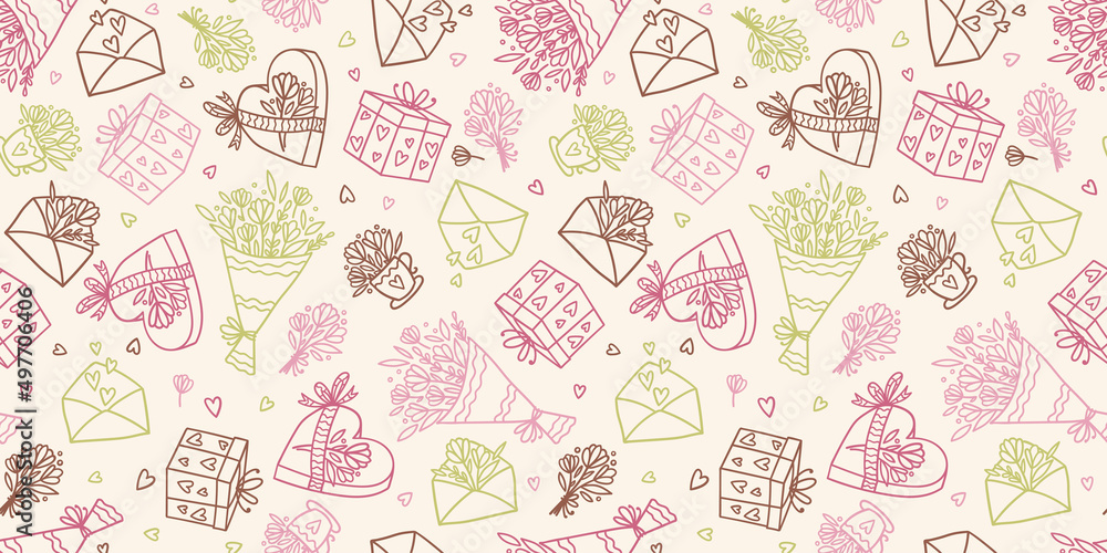 Lovely hand drawn Mother's day seamless pattern, cute hand drawn background, great for textiles, banners, wallpapers, wrapping - vector design Lovely hand drawn Mother's day seamless pattern, cute hand drawn background, great for textiles, banners, wallpapers, wrapping - vector design