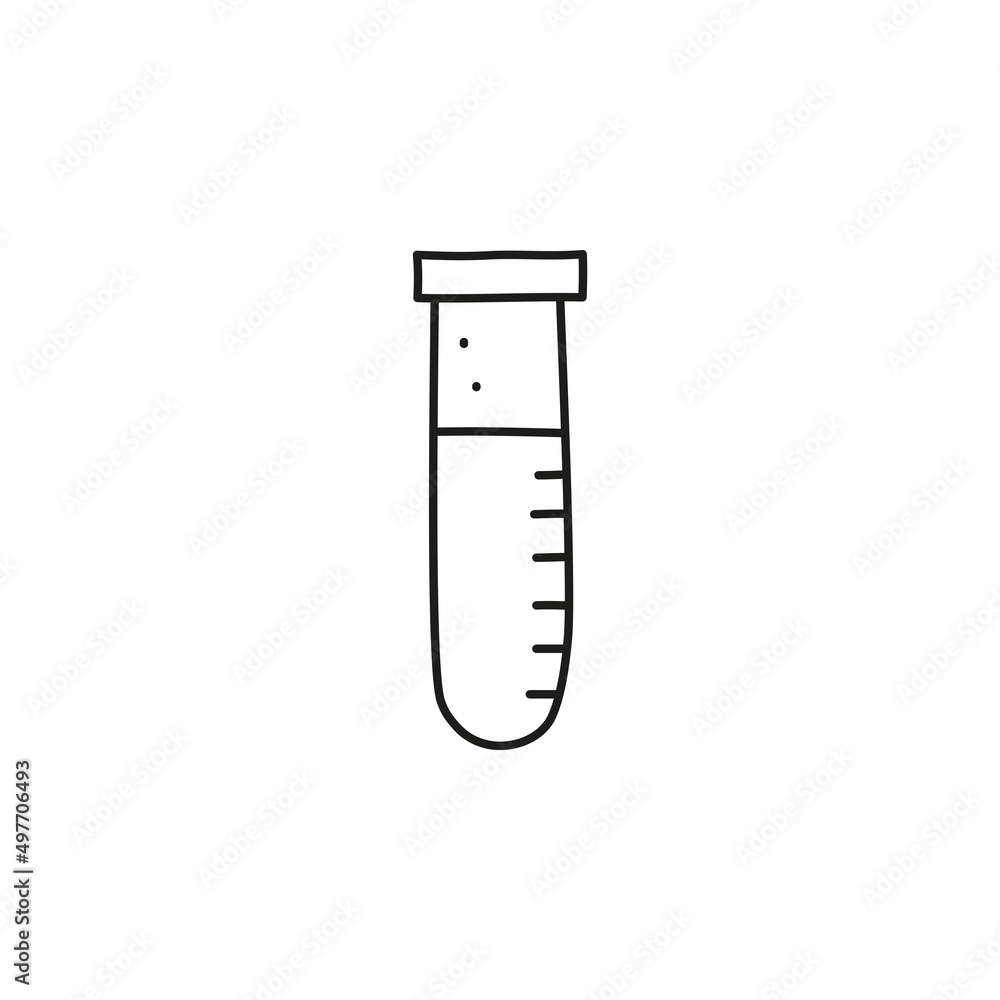 Doodle outline test tube. Doodle outline test tube.