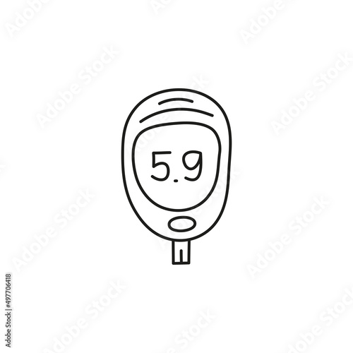 Doodle outline medical glucometer icon.