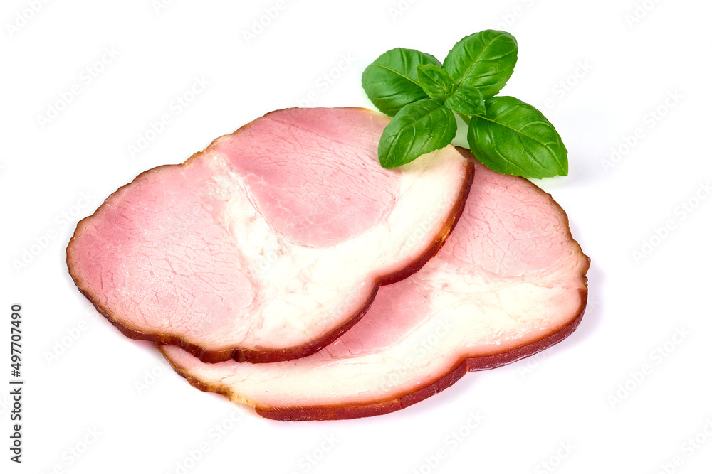 Smoked meat, isolated on white background. Smoked meat, isolated on white background.