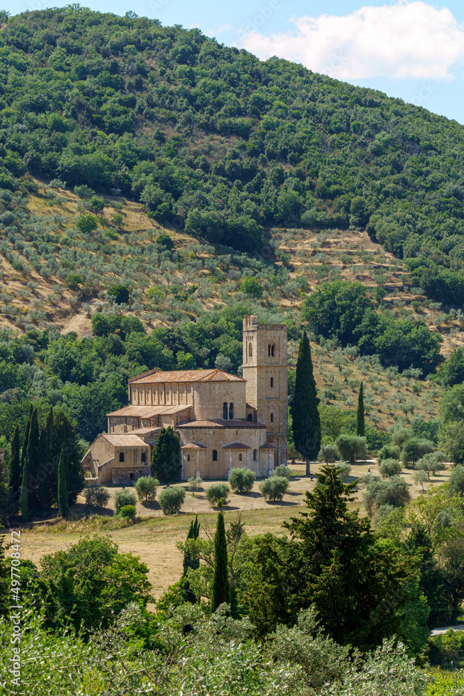 Medieval church of Sant Antimo, Tuscany, Italy Medieval church of Sant Antimo, Tuscany, Italy
