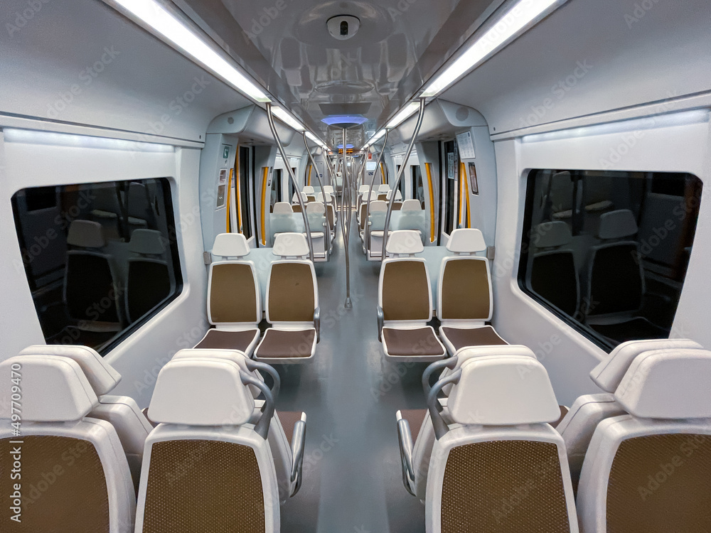 empty seats in the train car, mode of transportation empty seats in the train car, mode of transportation