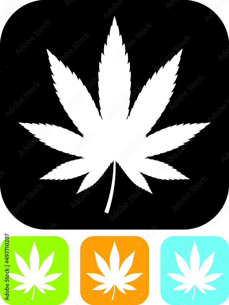 Marijuana leaf silhouette. Cannabis vector icon isolated Marijuana leaf silhouette. Cannabis vector icon isolated