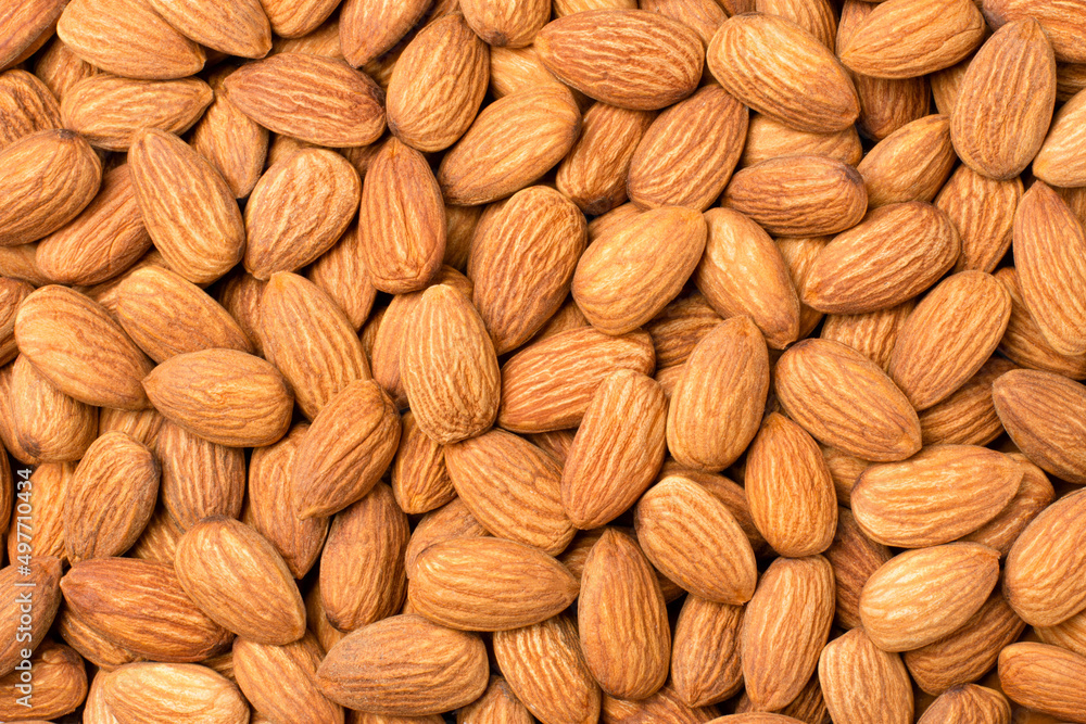 Fototapeta premium Almonds. Almond Kernels pattern texture for background.