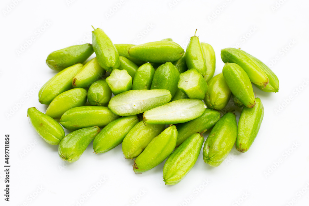 Bilimbi fruit on white background. Bilimbi fruit on white background.