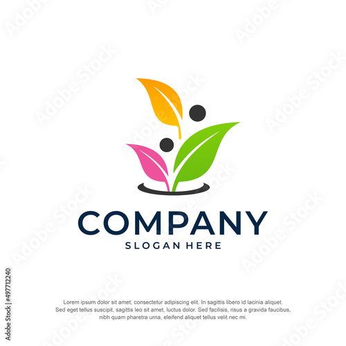 flower logo coaching premium vector