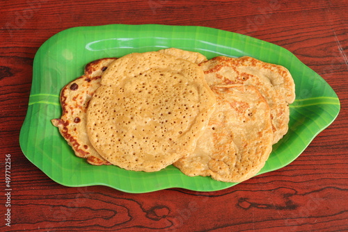 Indian special dish Bobbatlu or Bhakshalu a telugu sweets for Ugadi festival