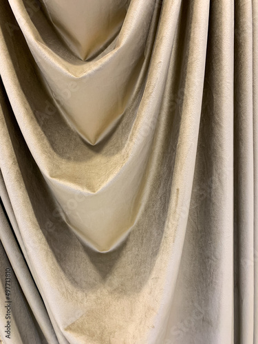Curtain with folds close-up