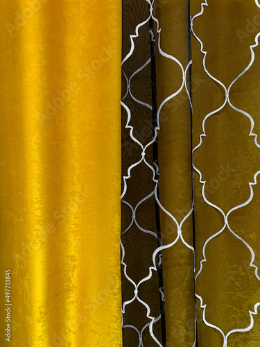 Curtain with folds close-up