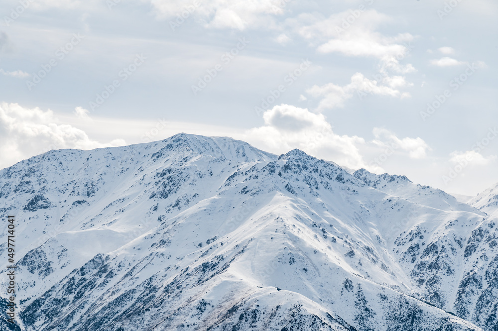 Snow-covered peaks of the Kyrgyz Ala-Tau
