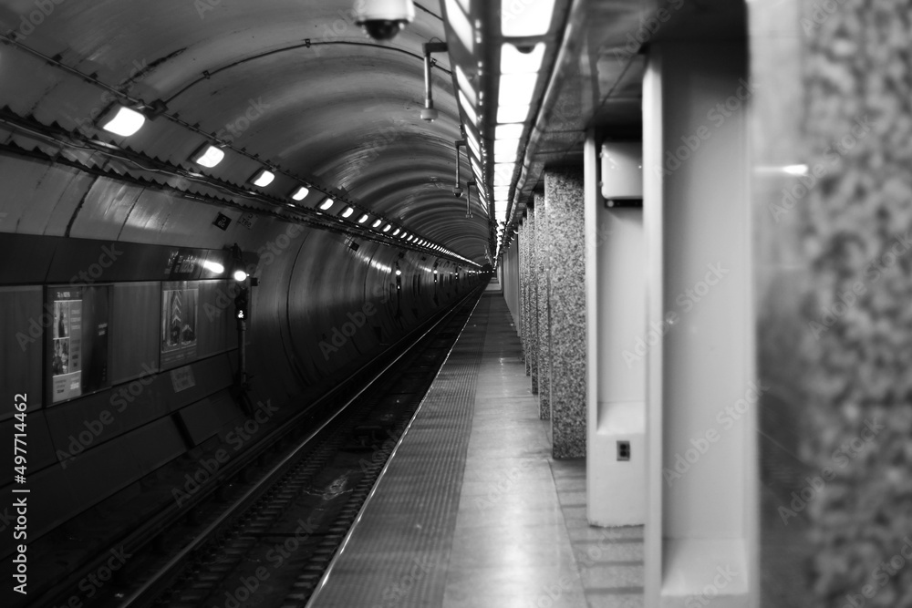 Fototapeta premium Public transportation train subway tunnel 