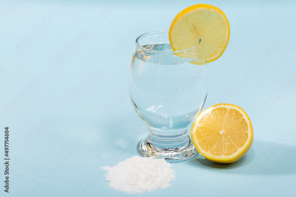 Baking Soda With Water And Meyer Lemon