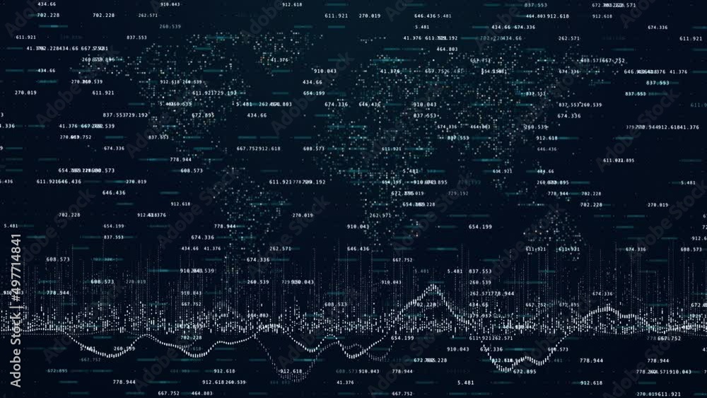 Abstract background with animation of numbers charts. Financial figures and diagrams. Abstract background with animation of numbers charts. Financial figures and diagrams.