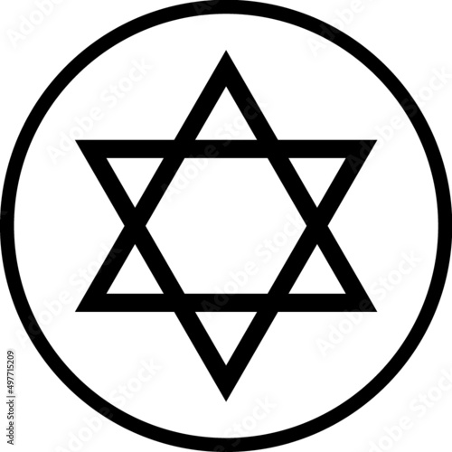 Star of David symbol of Israel. Vector icon