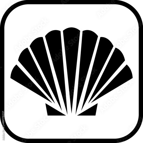 Seafood. Sea shell. Seashell vector icon isolated