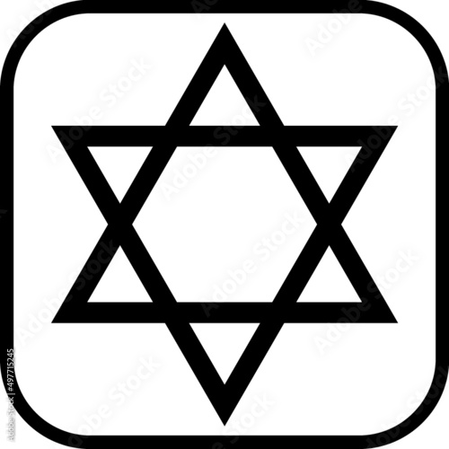 Star of David symbol of Israel. Vector icon