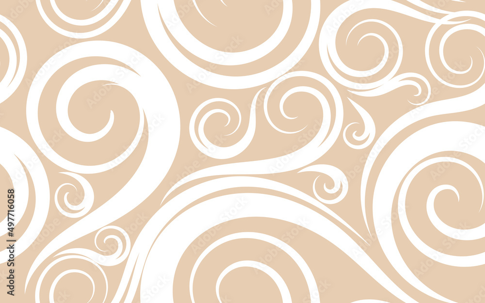 Seamless beige and white abstract curves element pattern. Seamless beige and white abstract curves element pattern.
