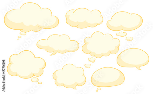 Speech bubble templates on white background