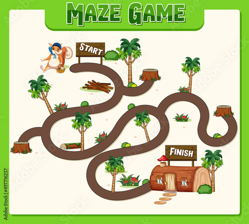 A squirrel maze games template