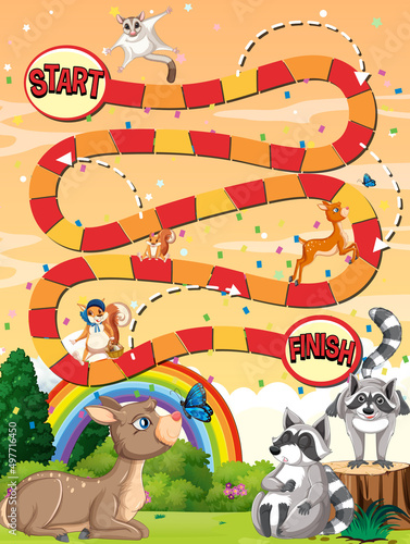 Fun animal boardgame template