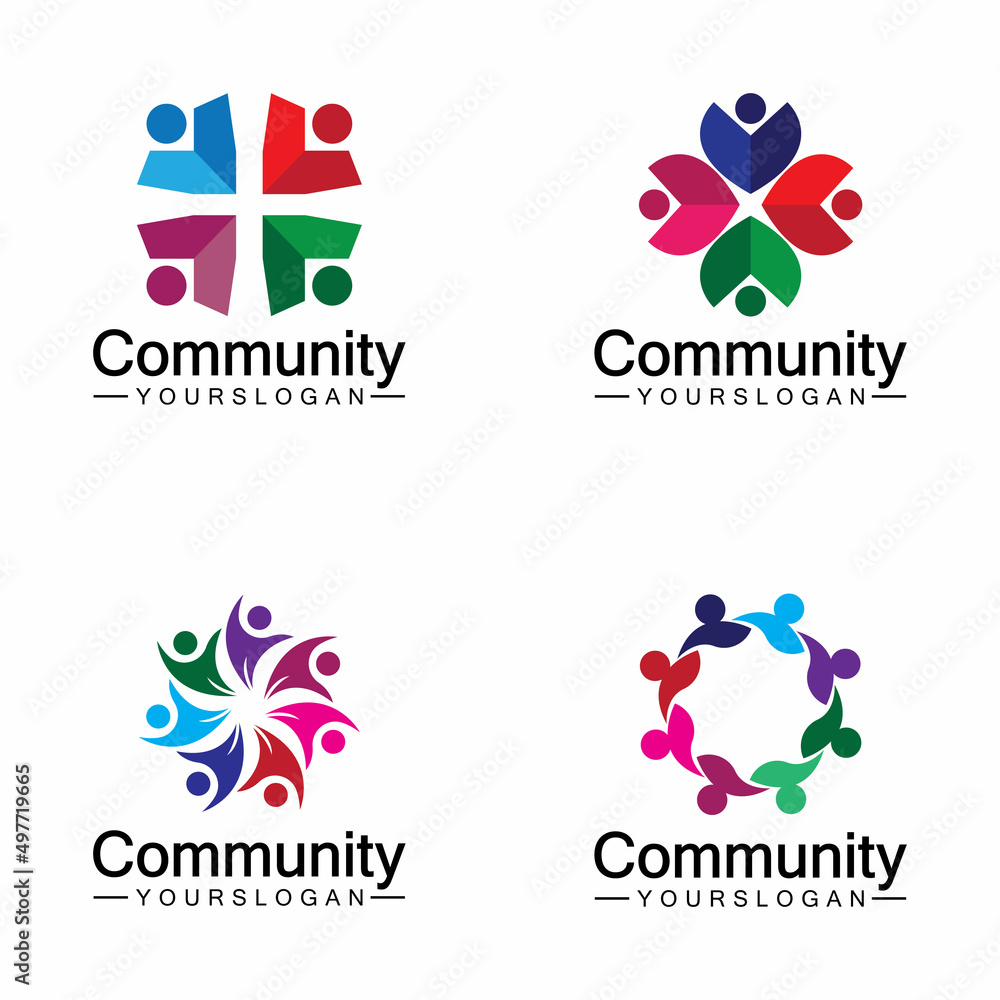 Community Logo Design Template for Teams or Groups.network and social icon design Community Logo Design Template for Teams or Groups.network and social icon design