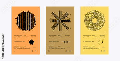 Strange Vector Shapes Collection. Geometric figures, distortion.