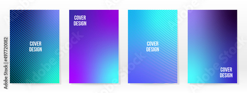 Minimal Poster. Pastel Soft. Blue Gradient Set.