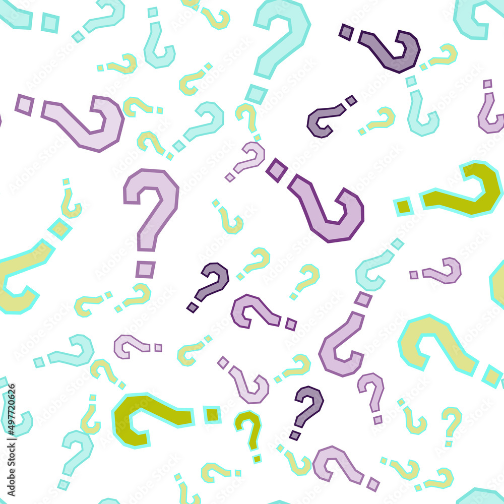Quiz seamless pattern. Question marks, doubt, faq Quiz seamless pattern. Question marks, doubt, faq