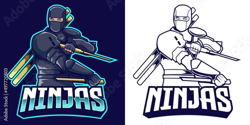 ninja esport logo mascot design